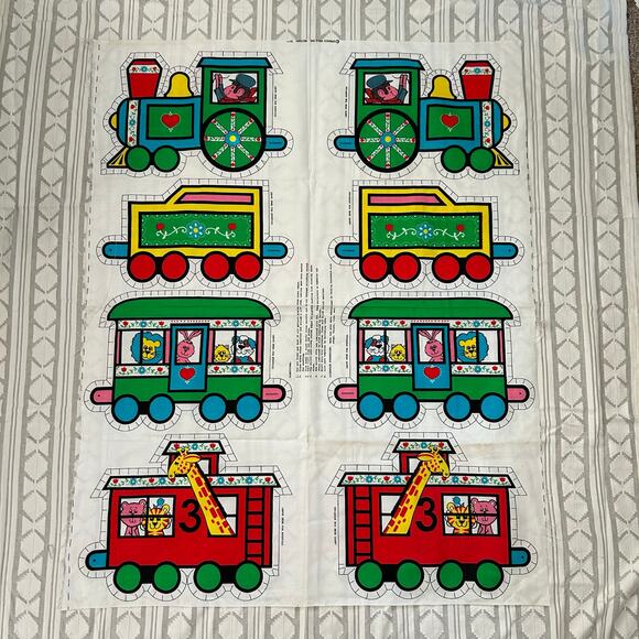 Springs Mills 5671 Cut & Sew Train Panel Uncut Vintage Fabric Toy Set - Picture 4 of 12